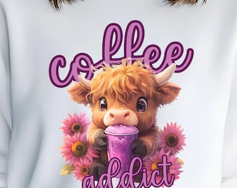 Mucca delle Highlands dipendente dal caffè Png, Amante del caffè Png, Mucca delle Highlands PNG, Clipart di mucca carina, Mucca delle Highlands viola, Mucca del caffè Png DOWNLOAD DIGITALE