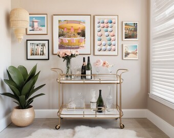 Pastel Colors Art Gallery Wall Set | Downloadable Art Prints | Colorful Gallery Wall Set of Six Images