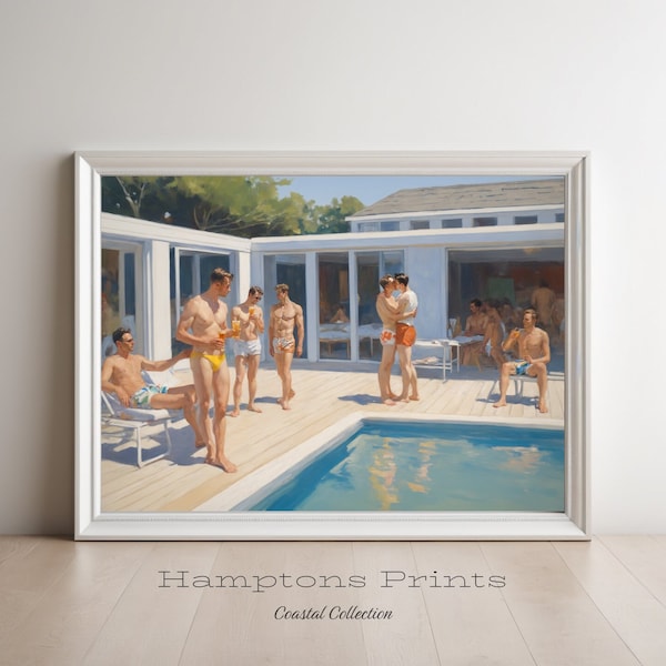 Fire Island Pines  | Gay Artwork Impressionist Style | New York Summer Art | Digital Download Print of Fire Island Pines House | LGBTQ Art