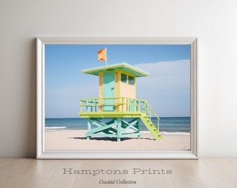 Stampa artistica della Miami Lifeguard Tower / South Beach Miami Wall Art / Digital Download Art / Miami, Florida Resorts