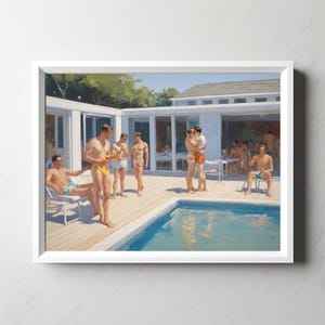 Fire Island Pines  | Gay Artwork Impressionist Style | New York Summer Art | Digital Download Print of Fire Island Pines House | LGBTQ Art