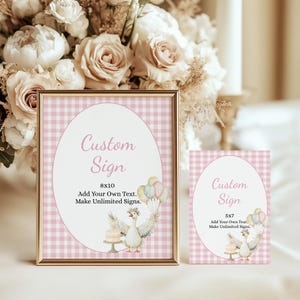 One Silly Goose Birthday Sign Templates: Girl 1st Birthday Party Decorations (Digital Download)