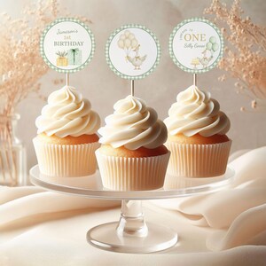 One Silly Goose Cupcake Topper Templates: Editable 1st Birthday Decorations (Digital Download)