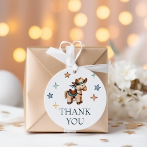 Cowboy Baby Shower Favor Tags, Editable Favor Tags, Western Baby Shower Decorations, Labels