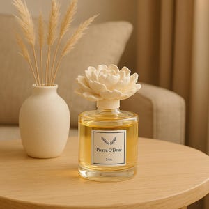 Luxurious Room Fragrance Diffuser | Dark Amber - 500ml - Golden Bottle - White Rose Blossom
