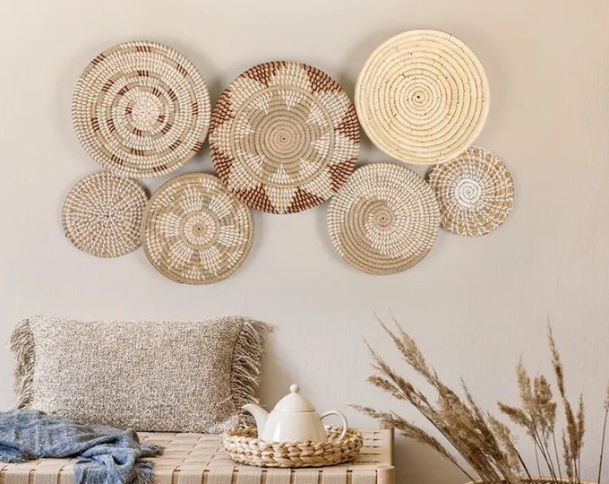 Photo inspiration: Visual Reference: Woven Wall Basket Set Of 4 Hanging Decorative Boho Styled