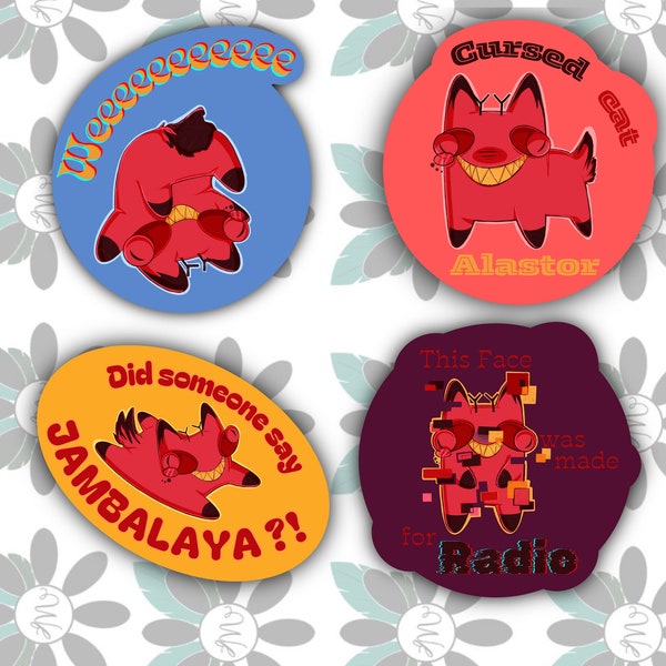 Cursed Cat Alastor Stickers