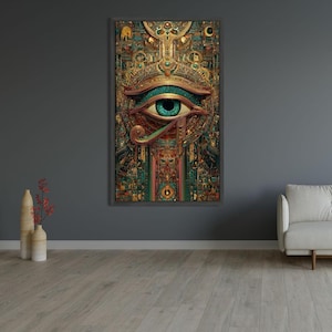 Auge des Horus Auge des alten Ägypter, Wandbild, Dekoration, mystisches Symbol, spirituelle Leinwand, Mythologie inspiriert