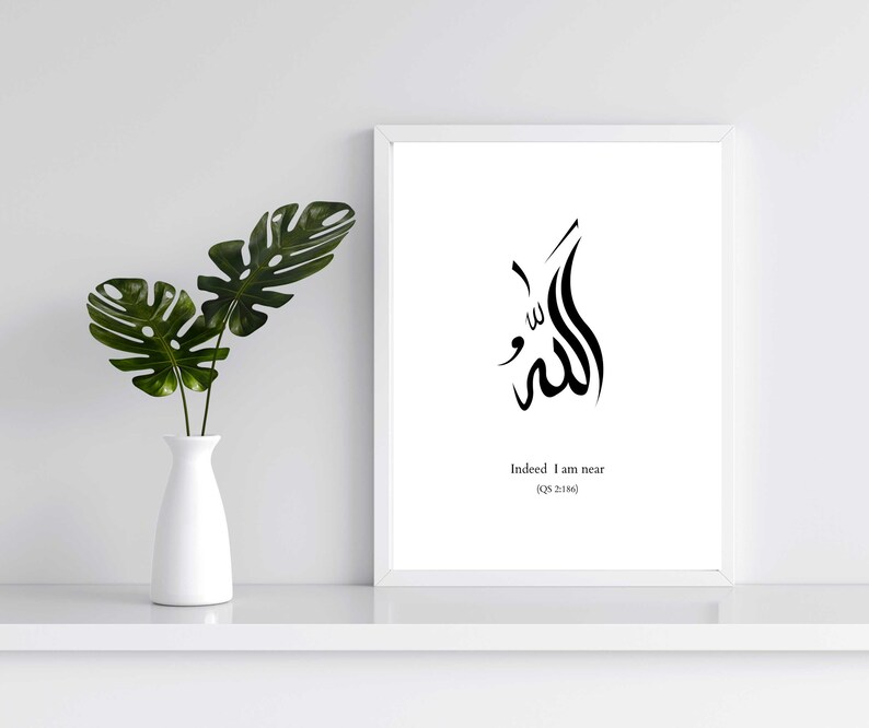 Digital Islamic Printable Wall Art, 3 Sets of Lafadz Allah Printed in