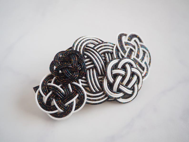 Handmade Mizuhiki Hair Barrette Traditional Japanese Knot Design With