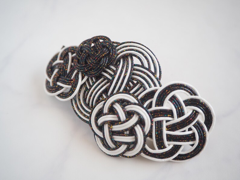 Handmade Mizuhiki Hair Barrette Traditional Japanese Knot Design With