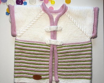 Baby knitted sweater - handmade - 100% organic wool