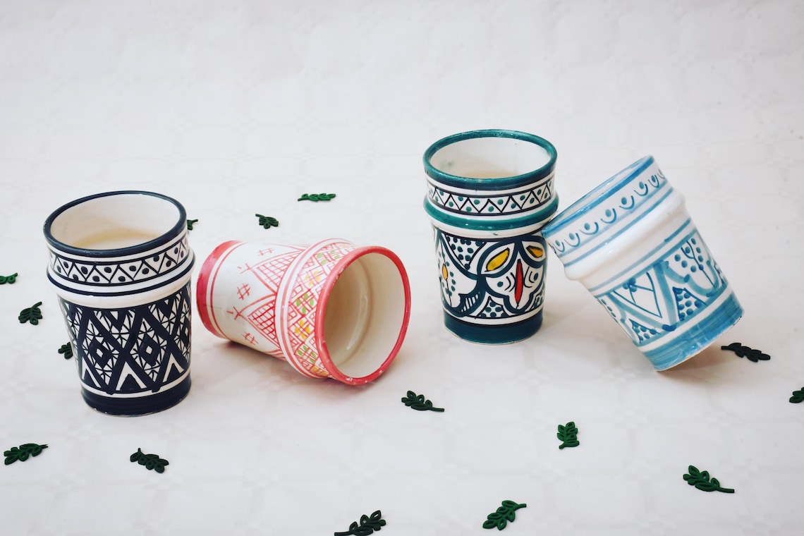 Verre traditionnel artisanal marocain