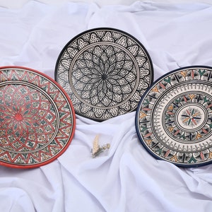 Assiette beldi artisanale marocaine 25 cm
