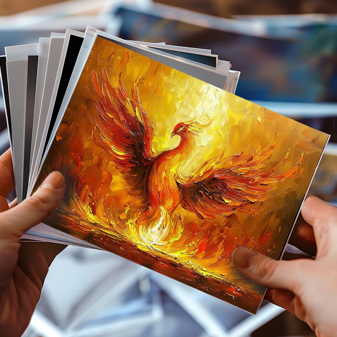 Burning Phoenix Rising Print: UK Poster Prints Wall Art Printed Canvas ...