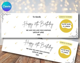 Carte à gratter surprise d'anniversaire, personnalisée, pour toutes les occasions, enveloppe en ruban