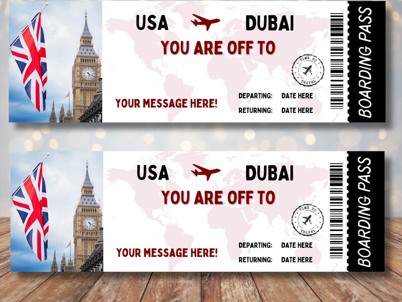 Editable Boarding Pass Canva Template, Printable Airline Ticket ...