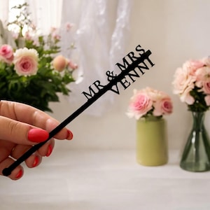 Personalized Wedding Drink Stirrers, Custom Cocktail Stir Sticks, Birthday Party Stirrers, Name Stirrers, Wedding Favors, Drinkware Décor