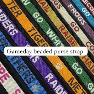 Game Day Purse Strap Custom Beaded Bag Strap Personalized Team Colors Adjustable Football Season Gift for Her Birthday Fan Accessory Gift