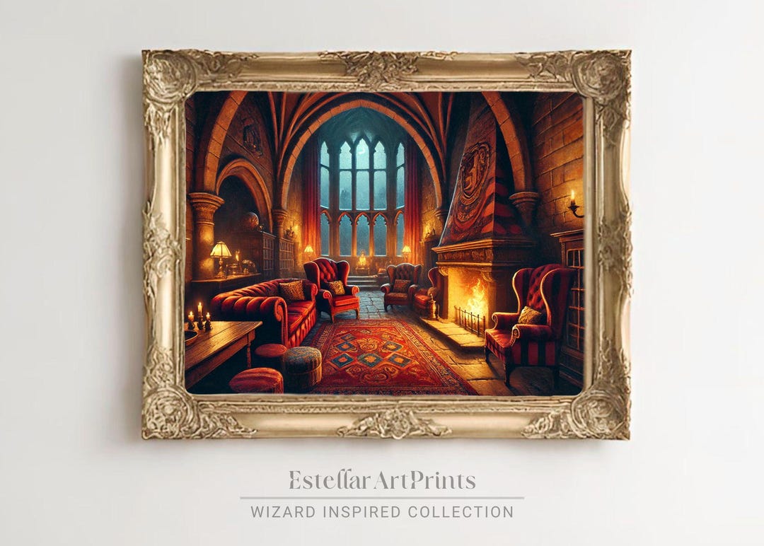 Gryffin Common Room | Magic Castle Art | Digital Artwork | Wizard ...