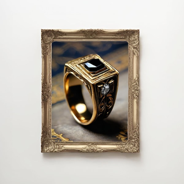 Dark Ring | Wizard Inspired | Subtle FanArt | Magical Relic Art | Wizard School Ring | Magic Wall Art | Fan Art Gallery Wall | Dark Wizard