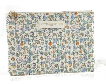 Pochette  matelassé Liberty Bleu Clair