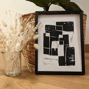 Linocut black and white