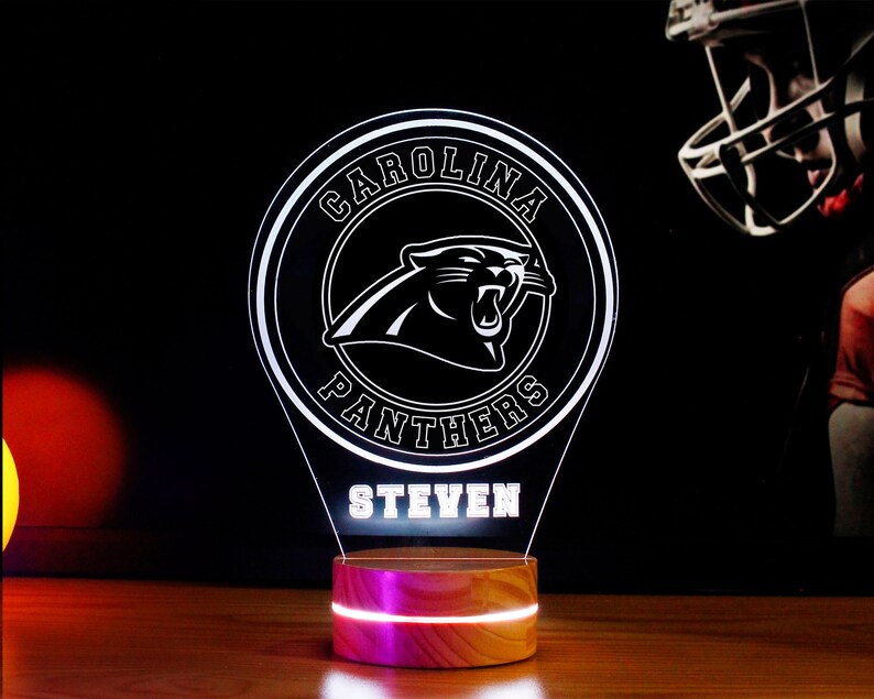 Panthers 3D Lamp Personalized Unique Gift Idea Football Fan Decor NFL
