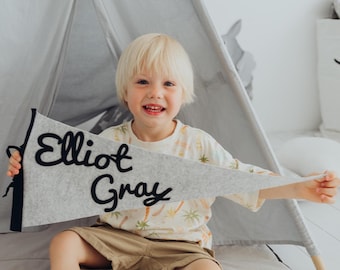 Custom Name Flag, Pennant Banner, Felt Pennant, Custom flag, Pennant name, Custom pennant, banner, Last name, Name sign, Baby name sign