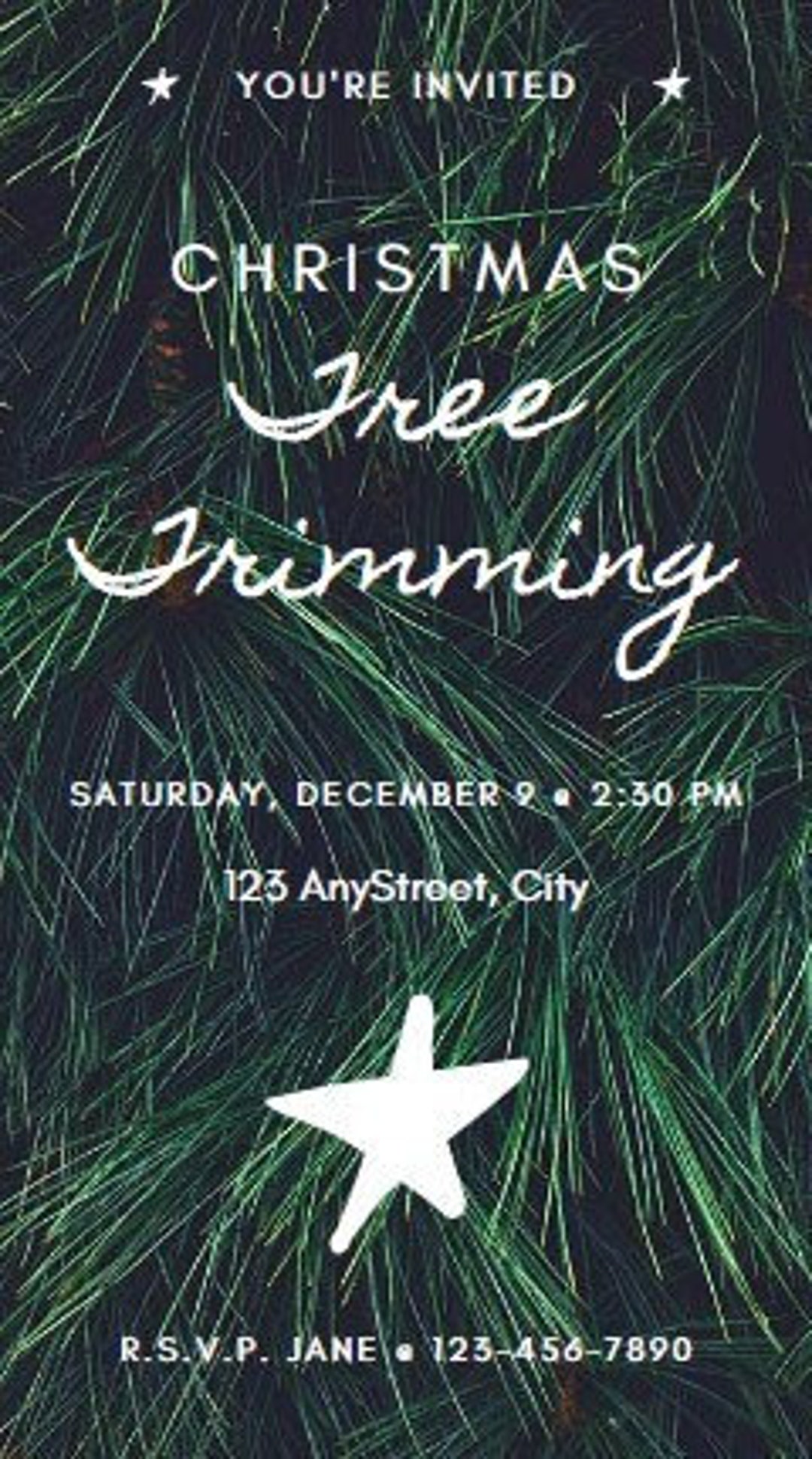 Tree Trimming Party Digital Invitation Christmas Party Etsy