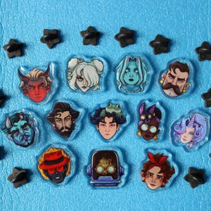 Deadlock Game Fanart Acrylic Pins: Valve MOBA Character Badges Gift WAVE 2