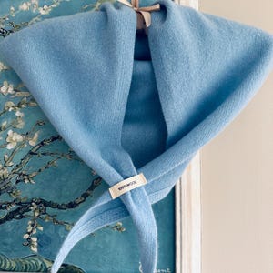 Pure Wool Knit Triangle Scarf | Soft Warm Winter Shawl | 100% Wool Neck Wrap