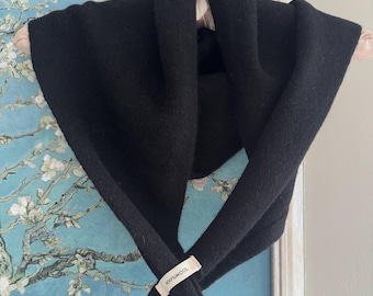 Pure Wool Knit Triangle Scarf | Soft Warm Winter Shawl | 100% Wool Neck Wrap