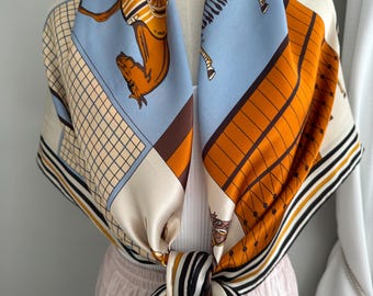 HERMES “romantique” 100% Jacquard Silk Scarf Designed by Maurice