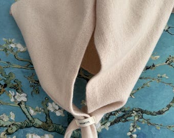 Pure Wool Knit Triangle Scarf | Soft Warm Winter Shawl | 100% Wool Neck Wrap