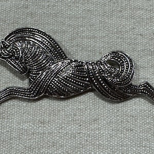 Silver Tone Horse Brooch Pin | Elegant Equestrian Accessory | Classic Lapel or Scarf Pin
