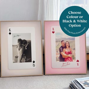 Aangepaste speelkaartprint, uniek cadeau voor koppels, kunst aan de muur