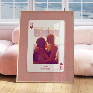 Impression photo rose cartes à jouer, oeuvre d'art murale pour couple et cadeau
