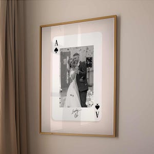 Art mural de cartes à jouer, photo de couple personnalisée, cadeau romantique pour elle