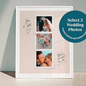Gepersonaliseerde trouwfotocollageprint, cadeau voor jubileum, cadeau voor haar