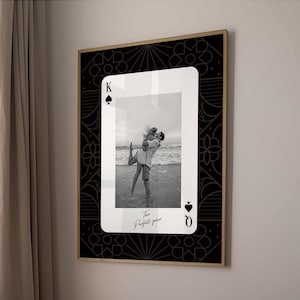 Koning en koningin aangepaste fotoprint, kunst aan de muur koppels