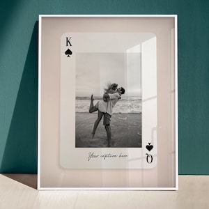 Cadeau photo de couple personnalisé, impression de carte à jouer personnalisée