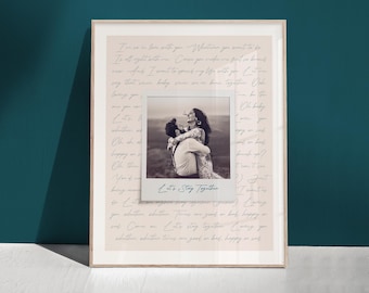 Lieblingssong Polaroid Foto Print, Song Lyrik Wandkunst, Valentinstag Geschenk