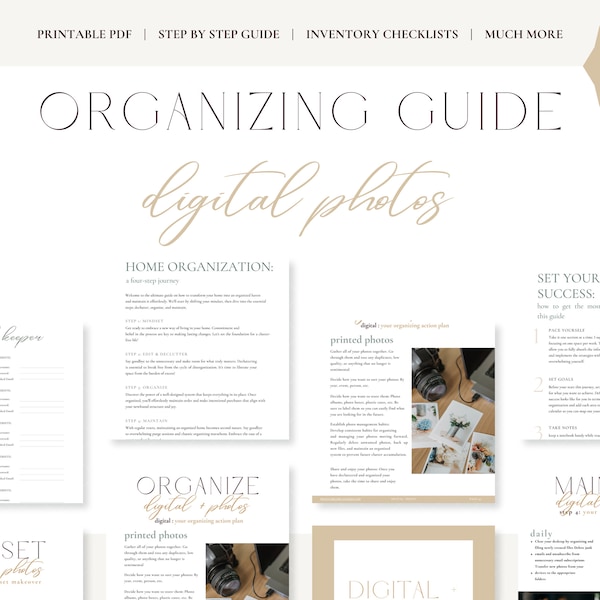 Digital Photo Organizing / Decluttering Checklist / Printable Guide / Digital Download