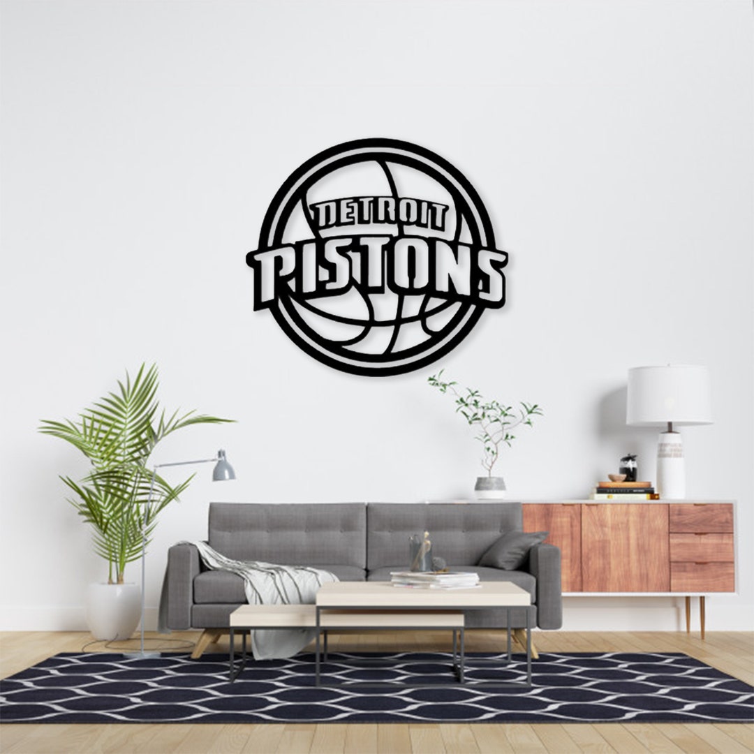 Detroit Pistons Wall Poster,detroit Pistons Wooden Sign, Custom Detroit