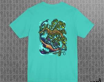 Hook Kurzarm Sea Dragons Tee Unisex Druck auf der Rückseite