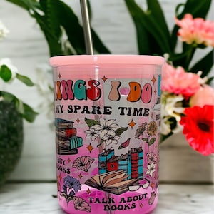 Coffee Mug for Book Lovers - Clear to pink