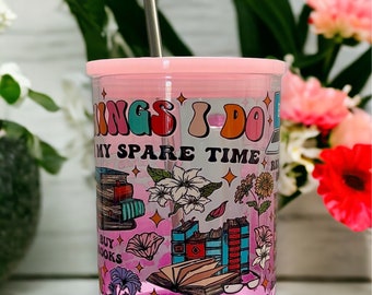 Coffee Mug for Book Lovers - Clear to pink
