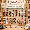 14 Christmas Spiral Crochet Patterns Bundle, Holiday Ornaments (Digital PDF)