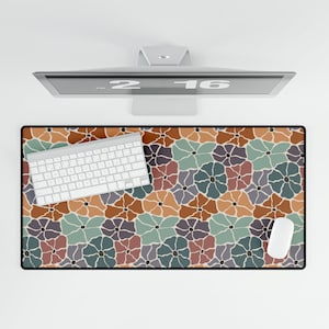 Cute Desk Mat, Flower Desk Mat, Desk Mat Cute, Desk Mat Aesthetic, Cute Desk Decor, Retro Flower Desk Mat, Cute Mousepad, Flower Mousepad